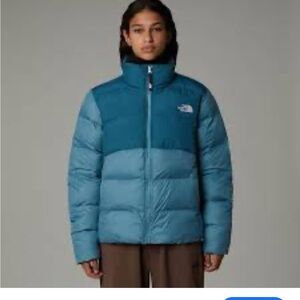 The North Face Insulated Puffer Jacket 550-Down Reversible Teal Girl’s XL 18